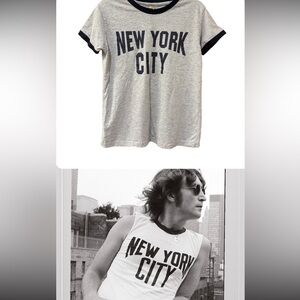 Iconic NYC ringer tee made famous by John Lennon, youth large
